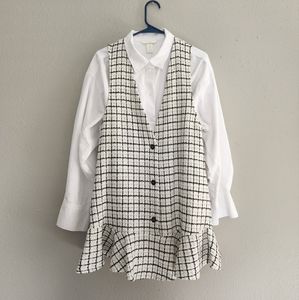 ZARA Checkered Pinafore Dress